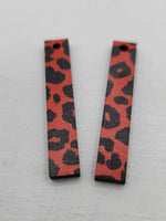 1.5" Wood, Bars Leopard Design Red