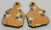 1.5" Wood, Cow Tag Bee And Honey Comb