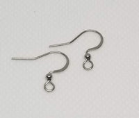 19*17mm - Stainless Steel Ear Wires, French Hook w/Ball (Vertical Loop)