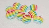 12mm - Stripy, White Rainbow
