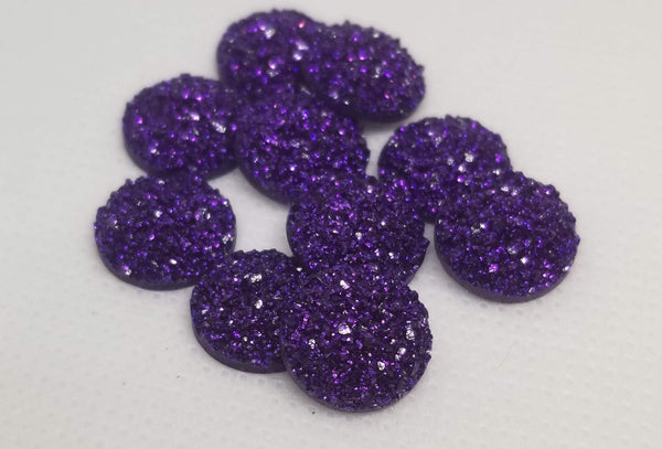 8mm - Druzy, Glitter Purple
