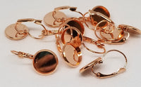 12mm - Copper Plated, Leverback Rose Gold