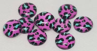 12mm - Cabochon, Animal Print Pink Cheetah