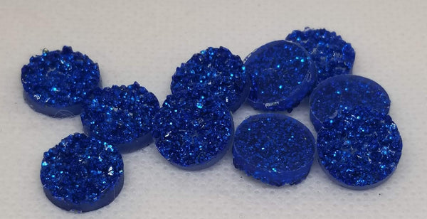12mm - Druzy, Glitter Blue