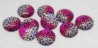 12mm - Cabochon, Animal Print Pink Fade Cheetah