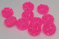 8mm - Druzy, Glitter Neon Hot Pink