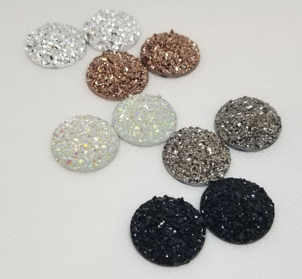 20mm - Druzy, Classic Collection (Silver, Rose Gold, Glassy, Gunmetal, & Black)