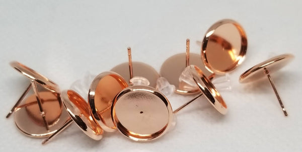 12mm - Stainless Steel, Stud Rose Gold
