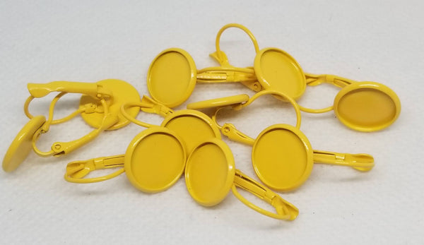 12mm - Copper Plated, Leverback Yellow