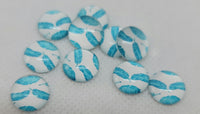 12mm - Cabochon, Teal Feather