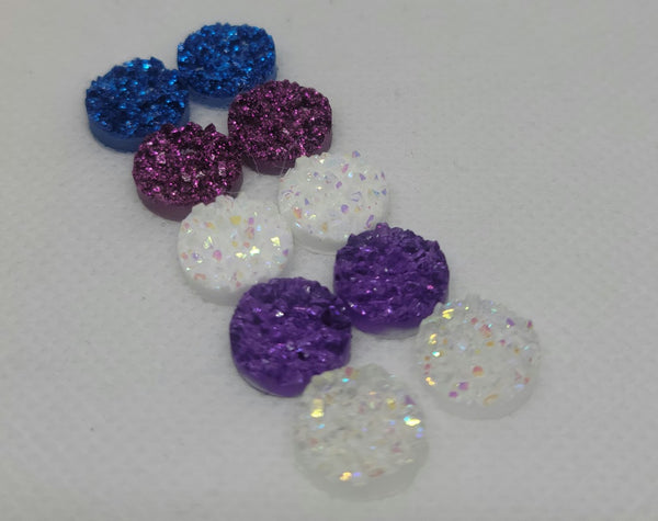 12mm - Druzy, CAD Favs (Glitter Blue, Glitter Raspberry, Glitz White, Kristle Violet, & Kristle Ice)