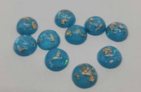 10mm - Flakes, Sky Blue w/Gold Mix