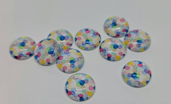 12mm - Cabochon,  Mucho Party Dots