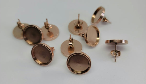 8mm - Stainless Steel, Thick Stud Rose Gold