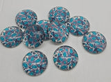 12mm - Cabochon, Animal Print Turquoise Cow Leopard