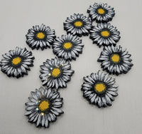 20mm Acrylic - Black Sunflower