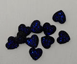 12mm Heart - Druzy, Midnight Blue