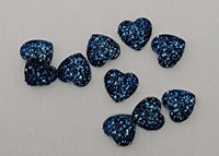 12mm Heart - Druzy, Ice Blue