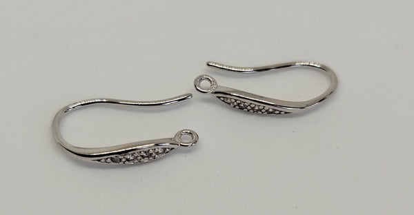 Sterling Silver Hooks, Inlay w/Design