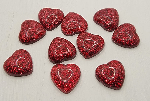 12mm Resin - Red Heart