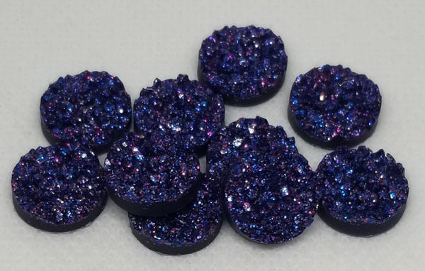 8mm - Druzy, Glitter Purple Holographic