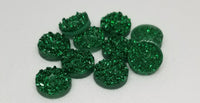 8mm - Druzy, Glitter Christmas Green