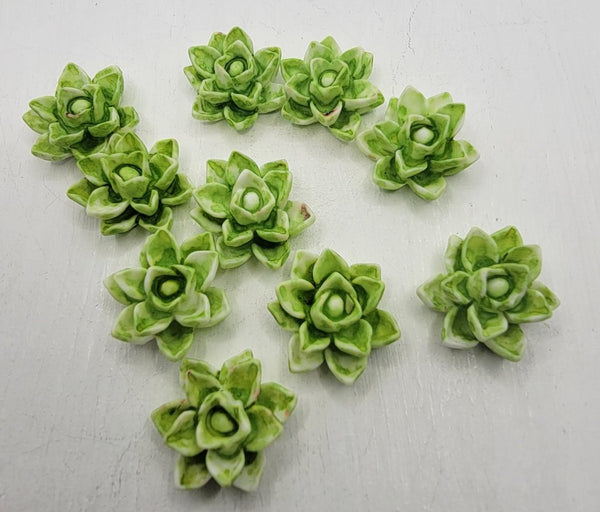 14mm - Color Dipped Pointy Flower, Green
