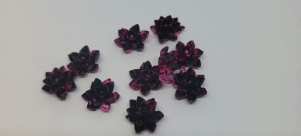 14mm - Color Dipped Pointy Flower, Black Pink