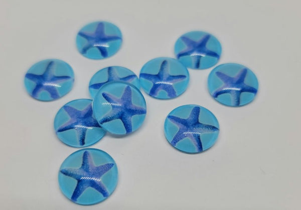 12mm - Cabochon, Blue Starfish