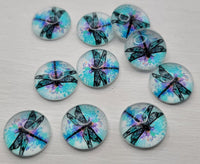 12mm - Cabochon, Colorful Dragonfly
