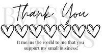 2.25"x1.25" Thermal Stickers - Thank You