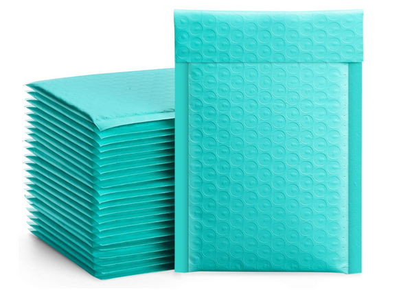 Bubble Mailer, 4x8inch Teal