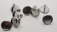 12mm Stainless Steel, Stud w/Button Screw Back
