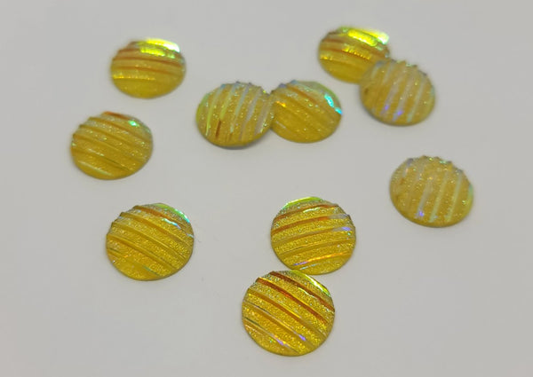 12mm - Stripes Druzy, Lemon