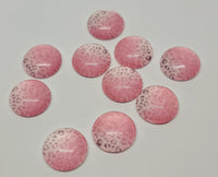 12mm - Cabochon, Animal Print Light Pink Glitter