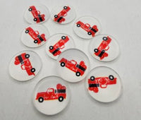 12mm - Cabochon, Red Truck Heart