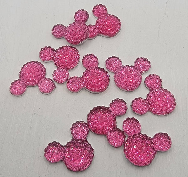 12*14mm Resin - Glitter Mouse Pink