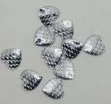 12mm - Studded Heart, Silver