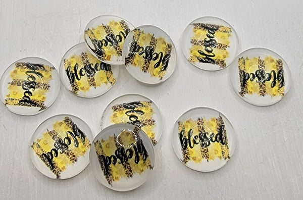 12mm - Cabochon, Blessed Sunflower Theme